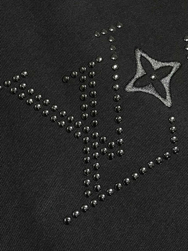 Flat lay presentation of Louis Vuitton cotton t-shirt with logo-detail design
