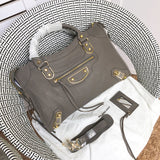 Front view of structured statement women's handbag – women's designer-style accessory