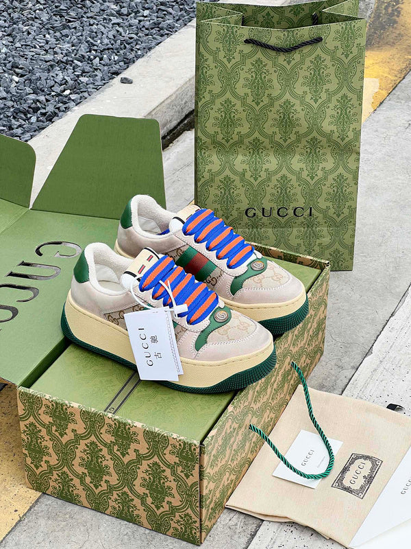 Gucci sneakers detailed view showing premium designer craftsmanship