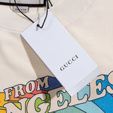 Back view of Gucci luxury clothing with signature branding