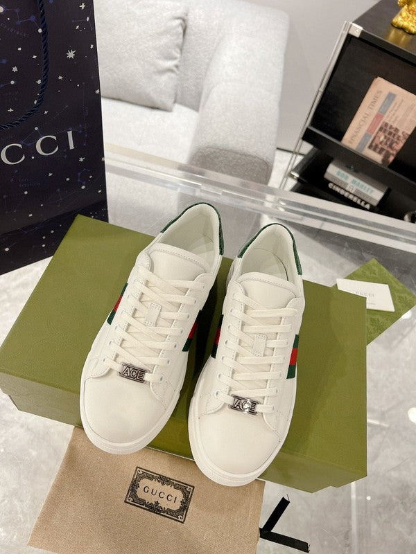 Gucci soft grey luxury sneakers view 10 bold athletic profile