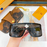 Close-up detail view of Louis Vuitton unisex sunglasses
