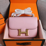 Side view of polished structured handbag