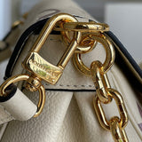 Handle and strap detail of premium refined women's handbag – women's luxury handbag