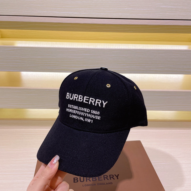 Close-up detail view of Burberry unisex cap