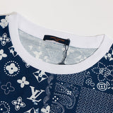 Close-up detail shot of Louis Vuitton cotton t-shirt with runway-inspired design