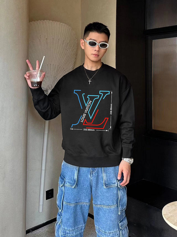 Close-up detail shot of Louis Vuitton luxury clothing with streetwear-inspired cut