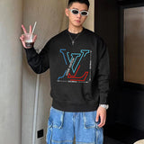 Close-up detail shot of Louis Vuitton luxury clothing with streetwear-inspired cut