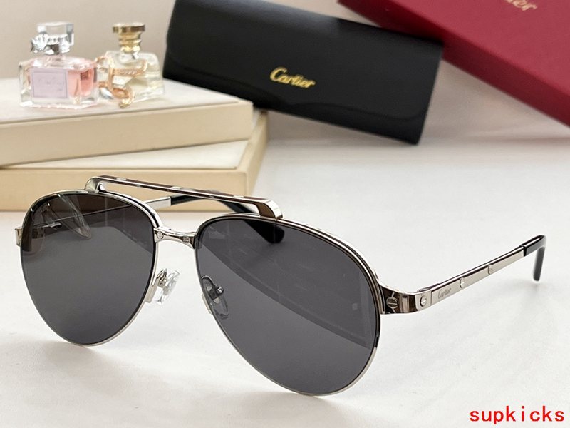 Close-up detail view of Cartier unisex sunglasses
