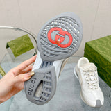 Gucci muted earth tones luxury sneakers view 9 retro runner design