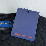 Side profile of Louis Vuitton luxury clothing with monogram-inspired silhouette