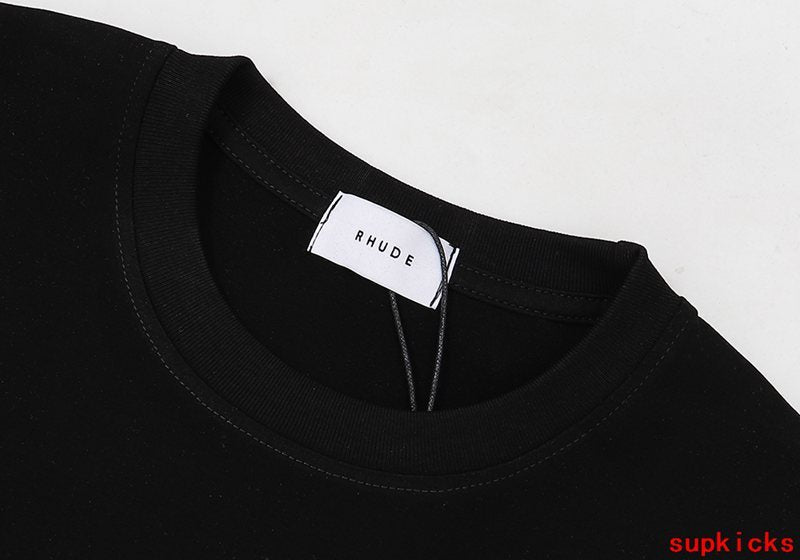 Front view of Rhude luxury clothing with relaxed-fit cut