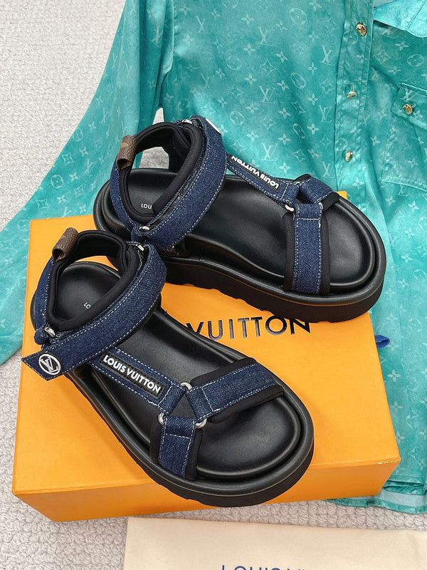 Louis Vuitton Red Loafer Flats - Angled View