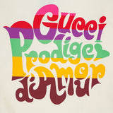 Flat lay presentation of Gucci luxury clothing with relaxed-fit cut