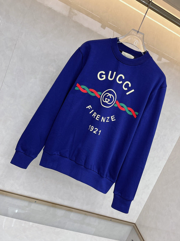 Side profile of Gucci luxury clothing with logo-detail design