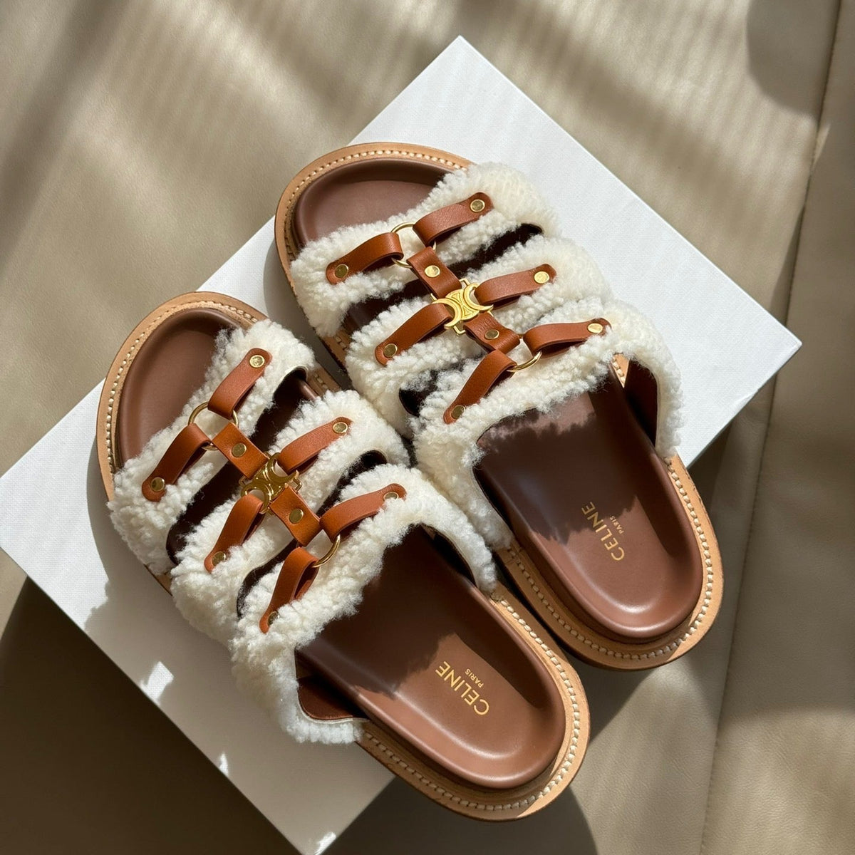 Celine Slides detail shot – designer craftsmanship and quality