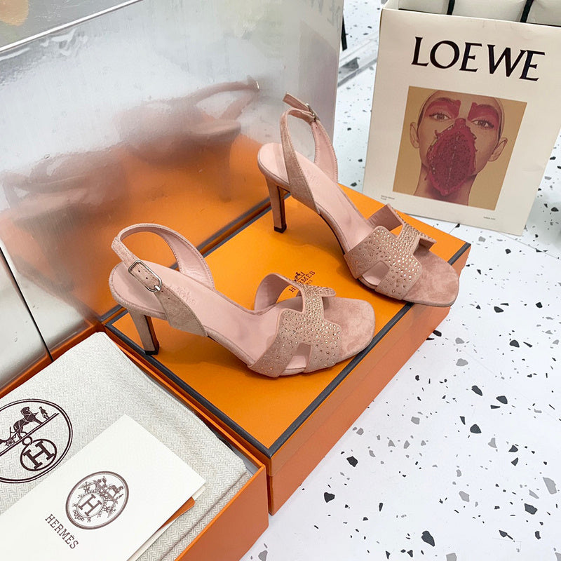 Hermès Beige Crisscross Strap Sandals - Lifestyle Styling Shot