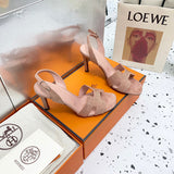 Hermès Beige Crisscross Strap Sandals - Lifestyle Styling Shot