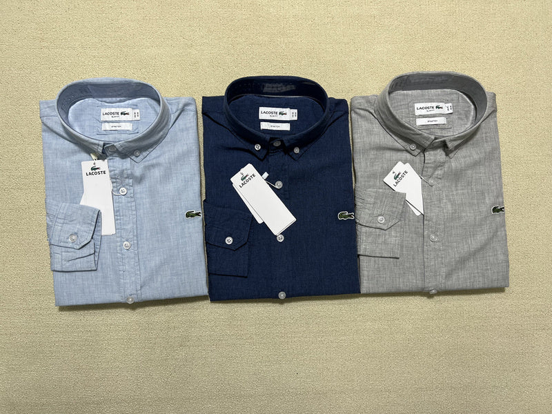 Front view of Lacoste luxury clothing with logo-detail design