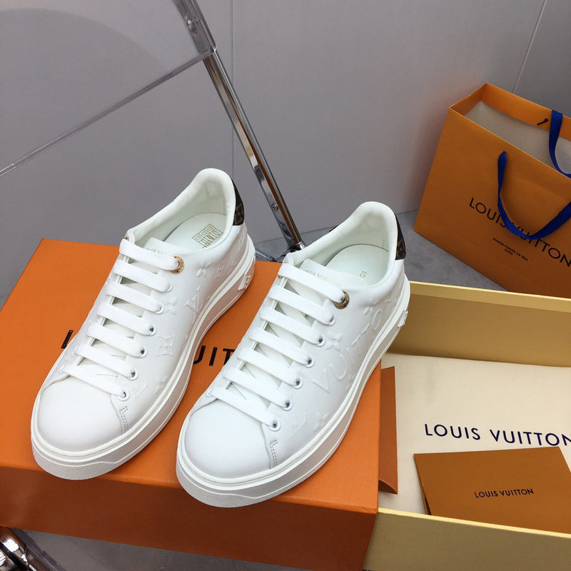 Louis Vuitton shoes Style 325 - front view, classic monogram styling