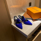 Louis Vuitton Black Block Heel Pumps - Detail Shot of Craftsmanship