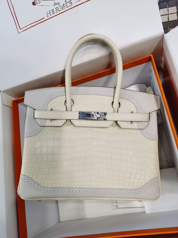 Understated bag shown from front angle