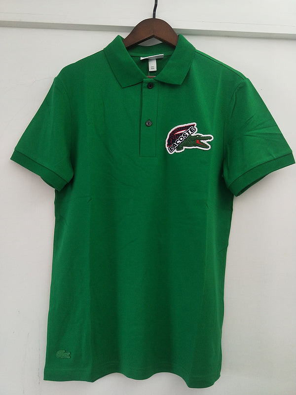 Side profile of Lacoste luxury clothing with tailored silhouette