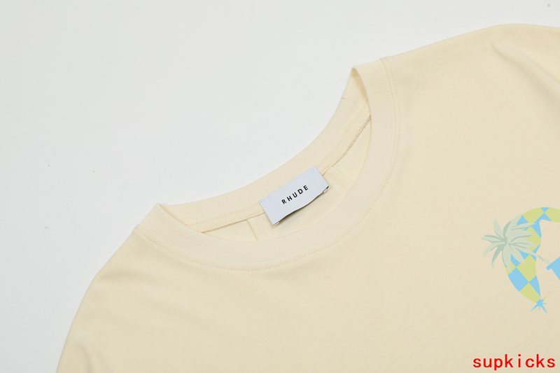 Side profile of Rhude luxury clothing with tailored silhouette
