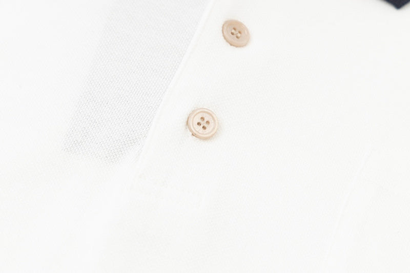 Front view of Polo cotton polo shirt with logo-detail design