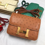 Side view of balanced structured handbag