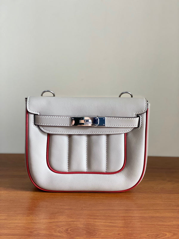 Side view of statement structured handbag