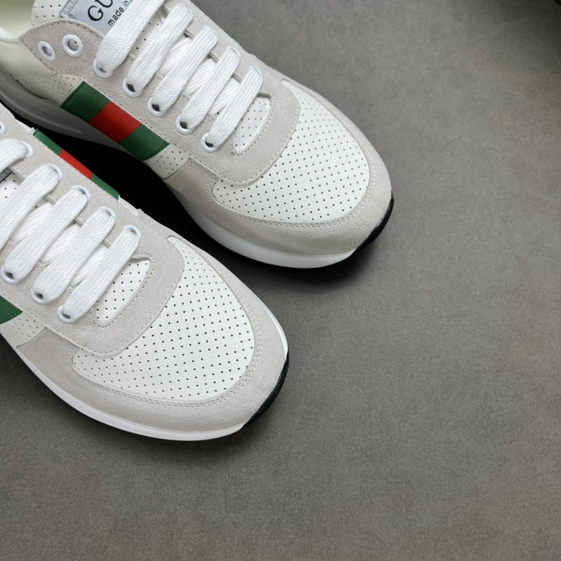 Gucci fresh white-and-black luxury sneakers view 4 breathable knit upper