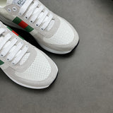 Gucci fresh white-and-black luxury sneakers view 4 breathable knit upper