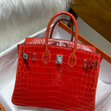 Side view of crisp structured handbag