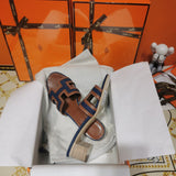 Hermès Chocolate Brown Platform Sandals - Close-Up Texture View
