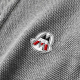 Close-up detail shot of Moncler luxury clothing with contemporary cut