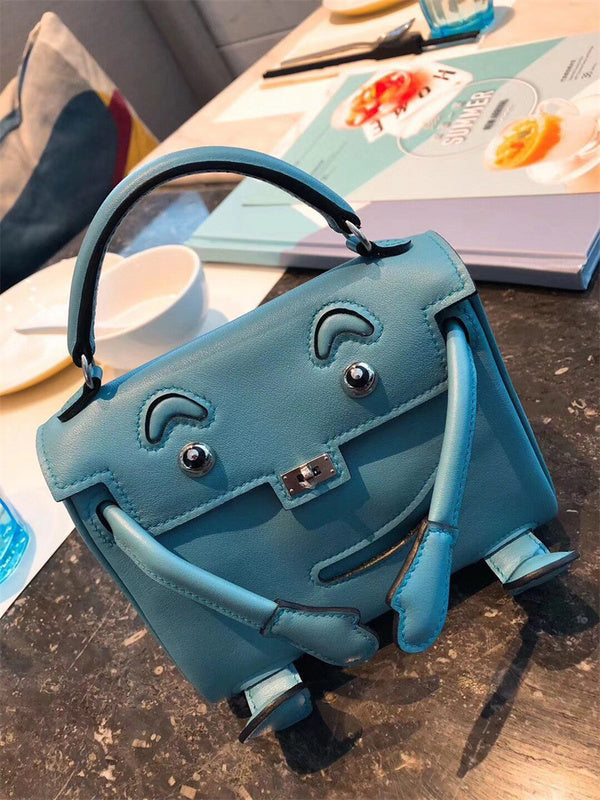 Side view of modernist structured handbag