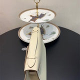 Side view of classic structured handbag