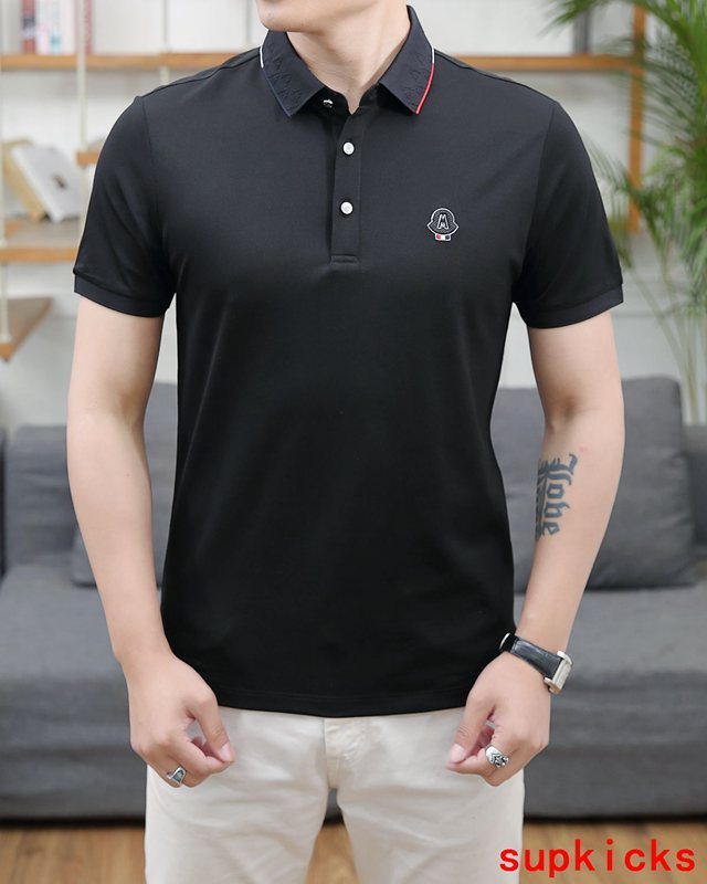 Side profile of Moncler luxury clothing with logo-detail design