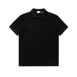 Side profile of Polo cotton polo shirt with monogram-inspired silhouette