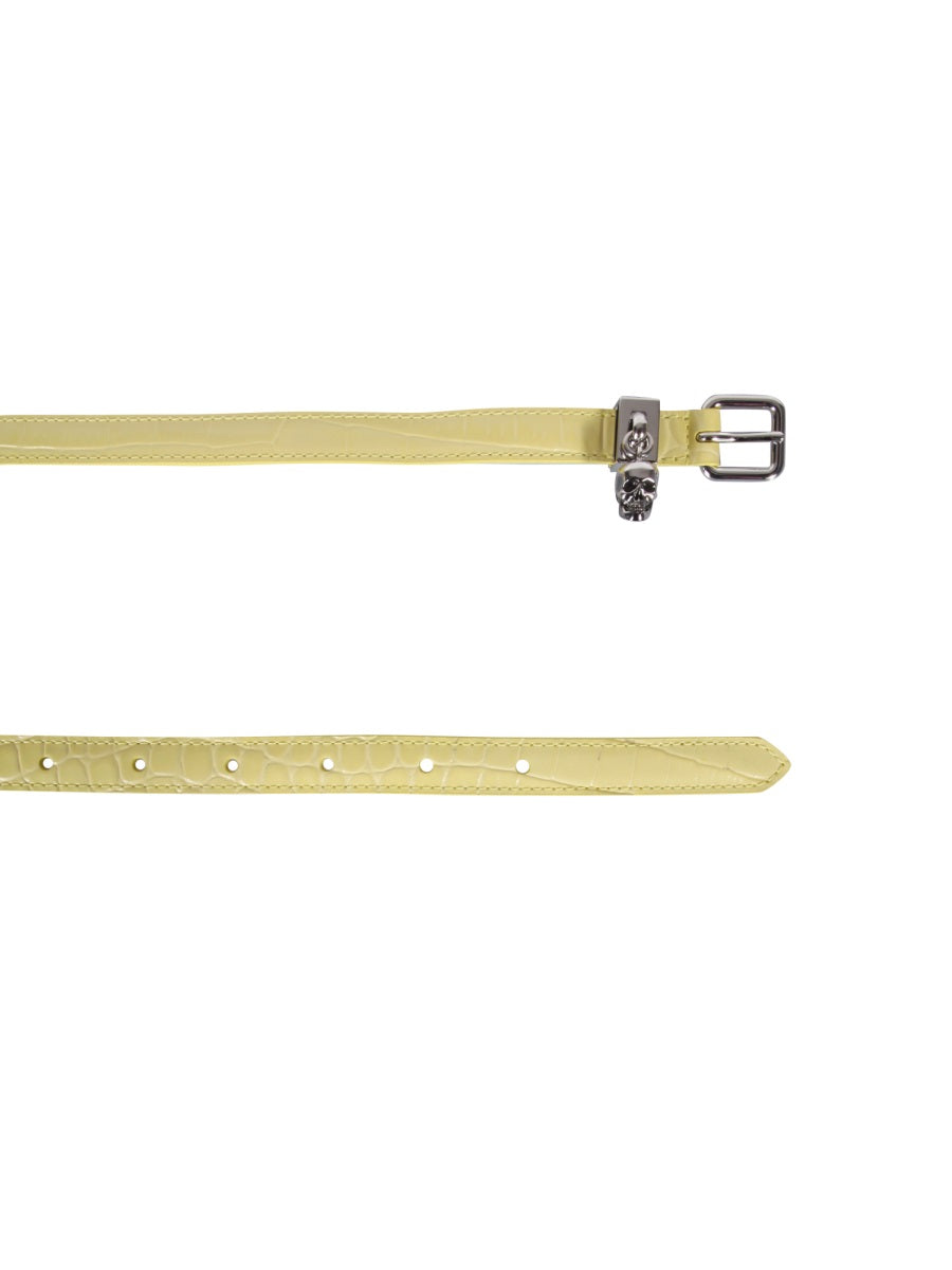 Alexander McQueen Belts? Alexander Mcqueen Women Double Belt With Skull And Pavè Premium Leather Designer Belt
