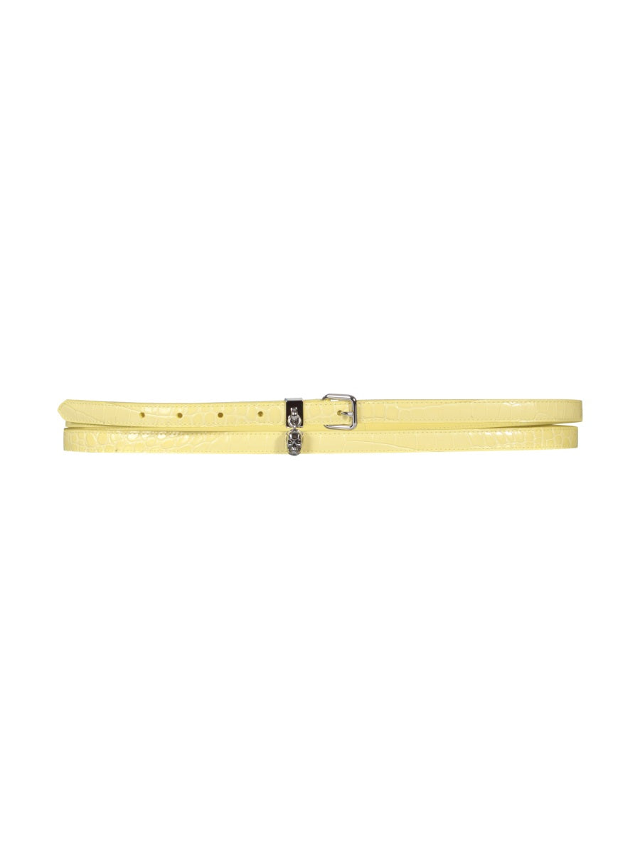 Alexander McQueen Belts? Alexander Mcqueen Women Double Belt With Skull And Pavè Premium Leather Designer Belt