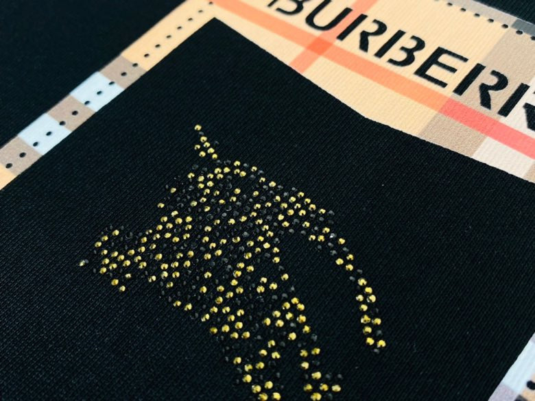 Burberry luxury t-shirt detail shot