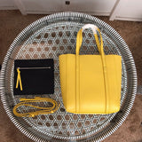 Top view of sleek statement women's handbag – women's designer-style accessory