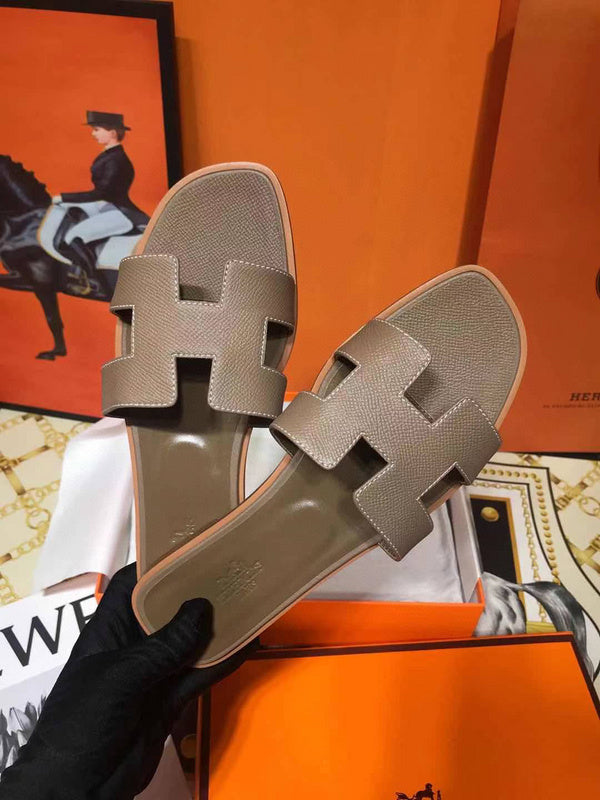 Hermès Grey Crisscross Strap Sandals - Detail Shot of Craftsmanship