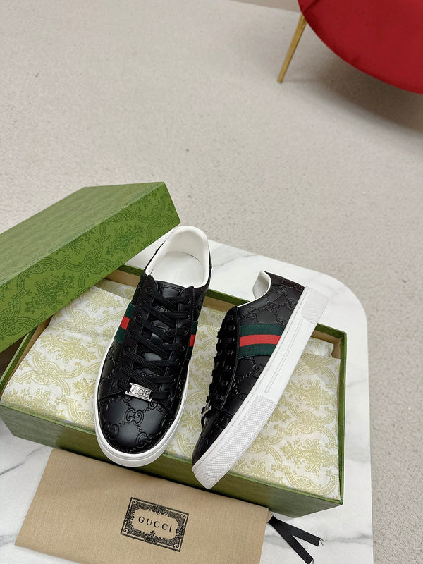 Gucci sneakers detailed view showing premium designer craftsmanship