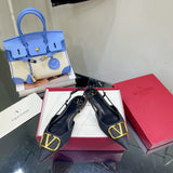 Close-up of Valentino Garavani shoes craftsmanship