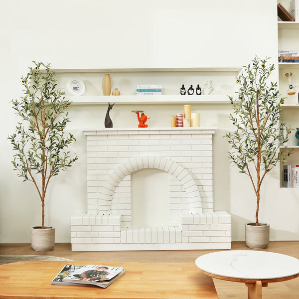 2 Pack 6 Ft Artificial Olive Plants