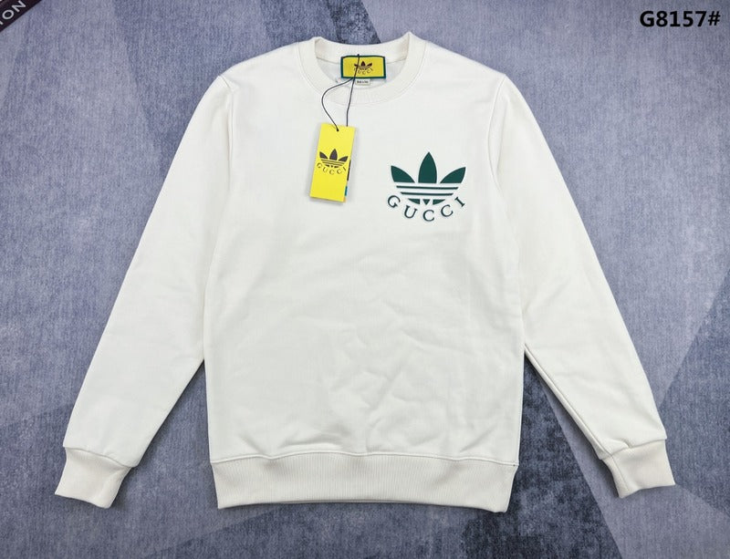 Back view of Gucci luxury clothing with signature branding