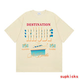 Side profile of Rhude luxury clothing with relaxed-fit cut